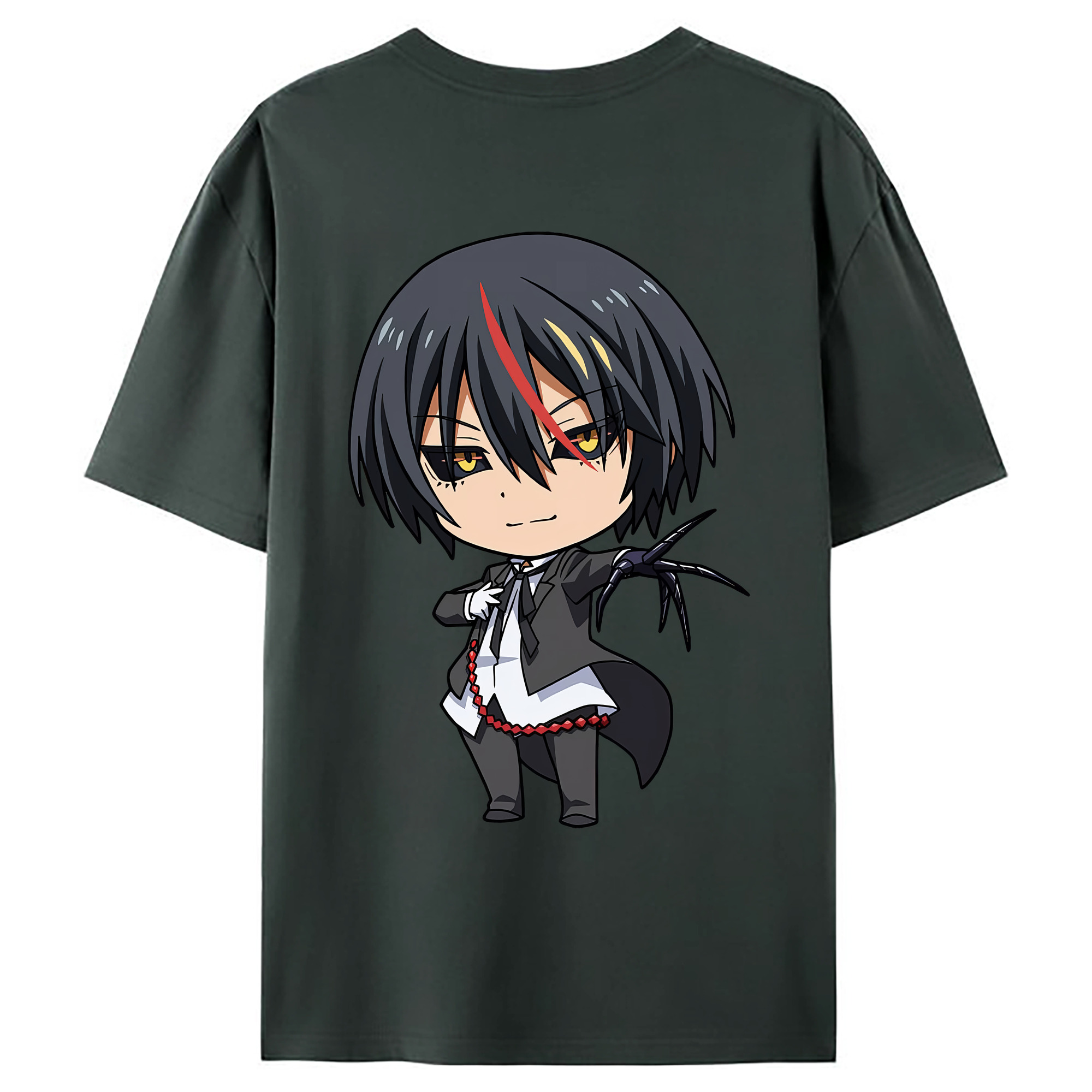 （画像用） 転スラ Regarding Reincarnated to Slime 綿100％ メンズ半袖Tシャツ（バックプリント） 通気性
